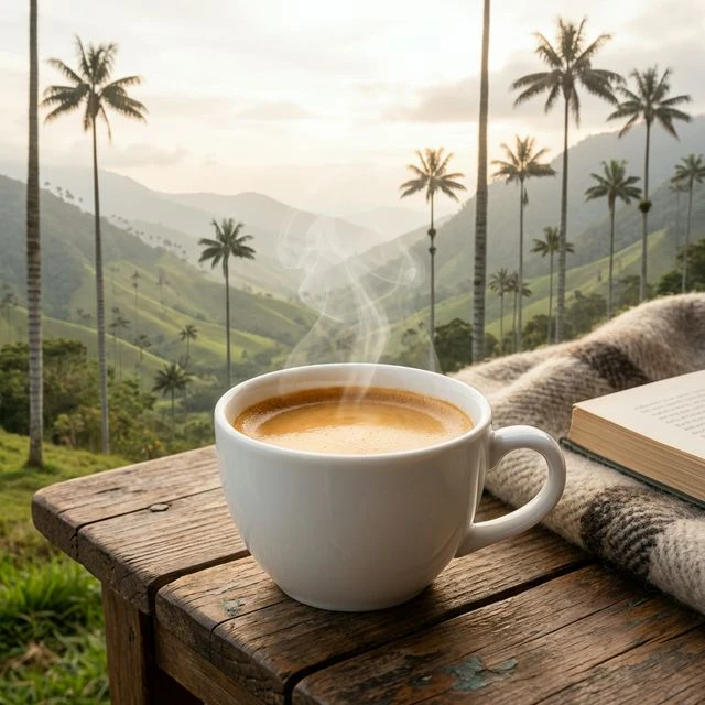 Una taza perfecta de café Quindío recién tostado